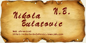 Nikola Bulatović vizit kartica